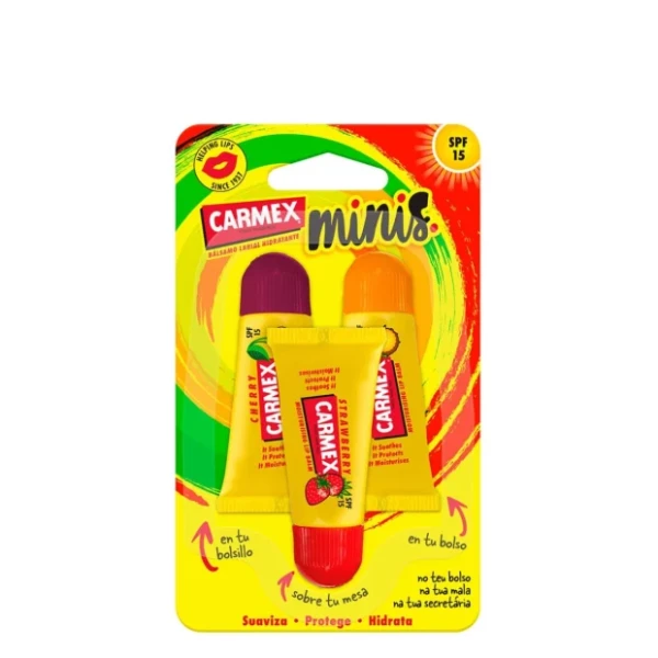 Carmex Minis Hidratantes Labiais SPF15 - Pack 5G x3